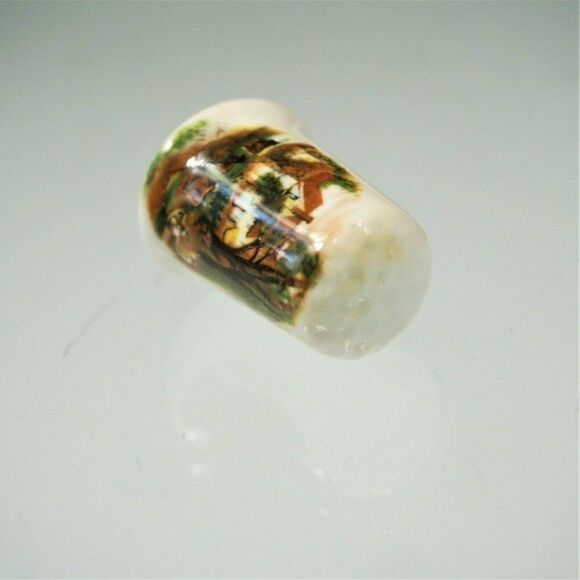 Vintage Thimble Bone China British Made Pastoral Country Scene Collectible - Picture 7 of 8